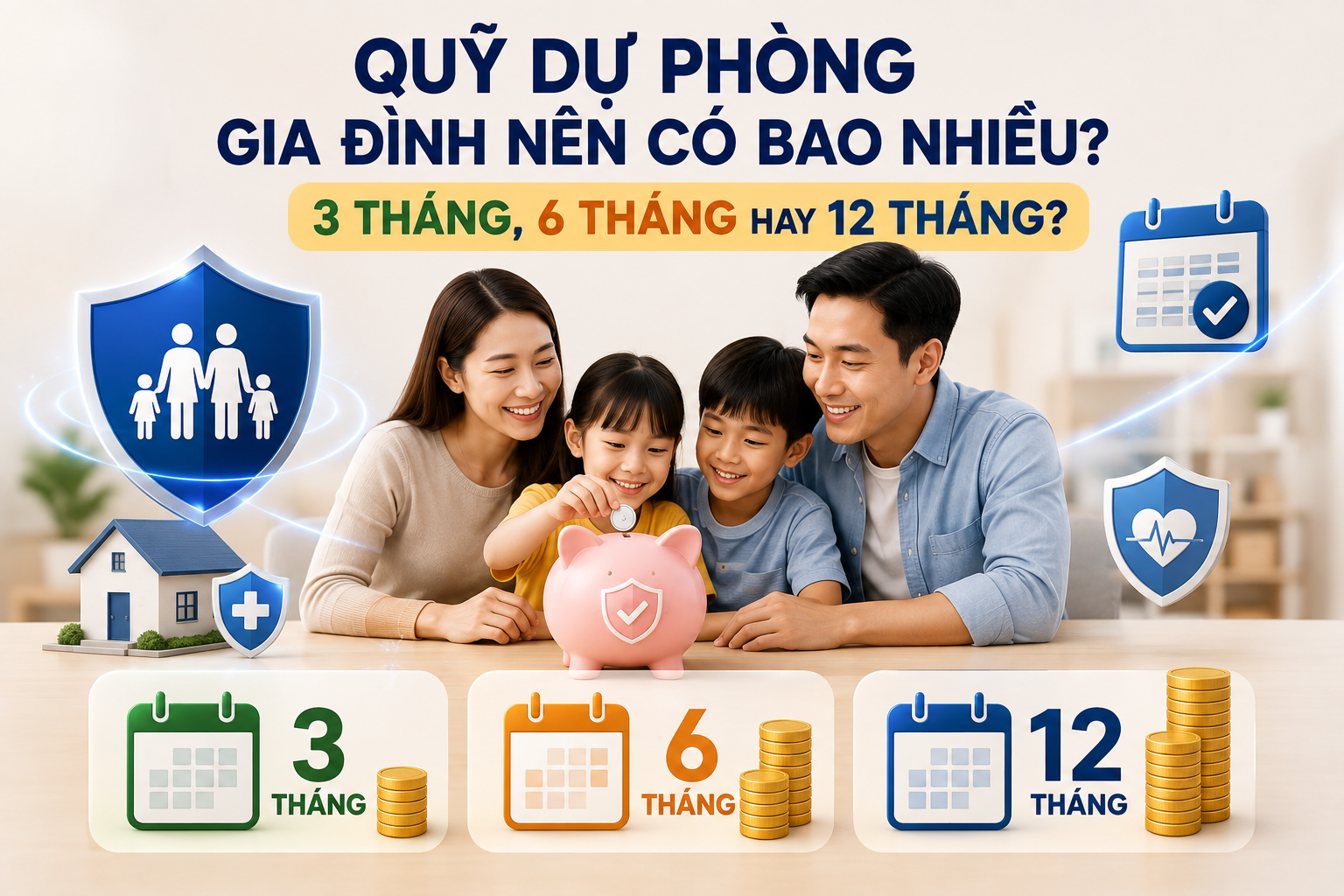 Quỹ dự phòng gia đình nên có bao nhiêu? 3 tháng, 6 tháng hay 12 tháng?