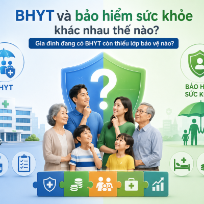 BHYT và bảo hiểm sức khỏe khác nhau thế nào? Gia đình đang có BHYT còn thiếu lớp bảo vệ nào?